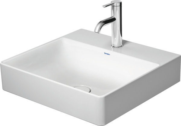 Duravit DuraSquare Waschtisch, 50x47cm, 1 Hahnloch, ohne Überlauf, von unten glasiert, 2353500041