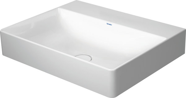 Duravit DuraSquare Waschtisch, 60x47cm, ohne Hahnloch, ohne Überlauf, von unten glasiert, 2353600070