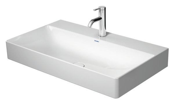 Duravit DuraSquare Waschtisch, 80x47cm, 1 Hahnloch, ohne Überlauf, von unten glasiert, 2353800041