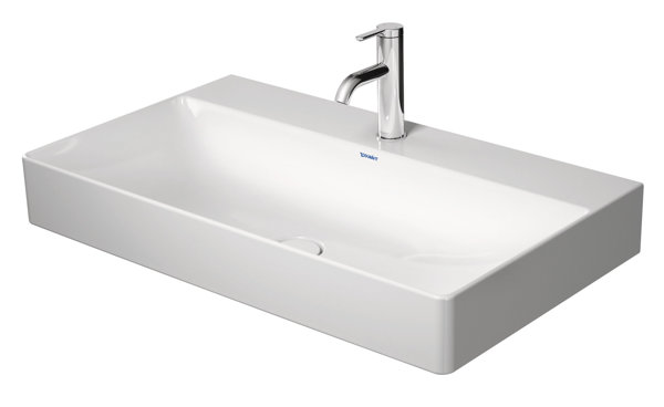 Duravit DuraSquare Waschtisch, 80x47cm, ohne Hahnloch, ohne Überlauf, von unten glasiert, 2353800070