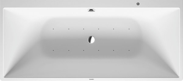 Duravit Whirlpool DuraSquare DuraSolid A 1800x800mm pre-wall version with two back slopes, seamless ...