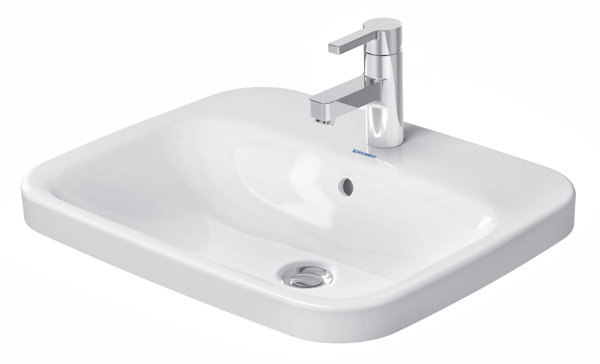 Duravit built-in washbasin DuraStyle 56cm installation from above, with overflow, with tap hole bench, 1 tap hole