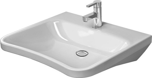 Duravit Durastyle Waschtisch Vital Med 650 mm, ohne Überlauf, mit Hahnlochbank, 1 Hahnloch