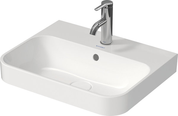 Duravit Happy D.2 Plus Aufsatzbecken, 236050, 1 Hahnloch, 500x400 mm, geschliffen, mit Überlauf, mi...