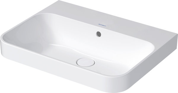 Duravit Happy D.2 Plus Aufsatzbecken, 236060, ohne Hahnloch, 600x460 mm, geschliffen, mit Überlauf,...