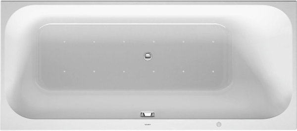 Duravit whirlpool bath Happy D.2 1700x750mm, built-in version, with 1 sloping back right, frame, drain and overflow set, Airsystem