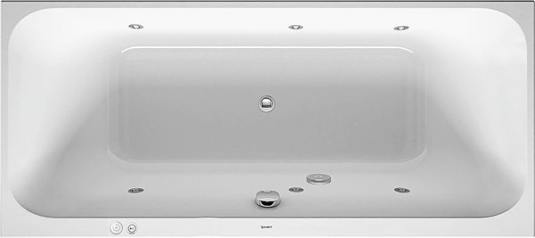 Duravit whirlpool bath Happy D.2 1800x800mm, built-in version, 2 back inclines, frame, drain and overflow fittings, jet system