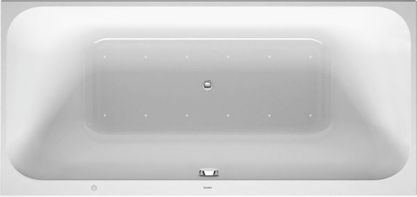 Duravit whirlpool bath Happy D.2 1900x900mm, built-in version, 2 back slopes, frame, drain and overf...