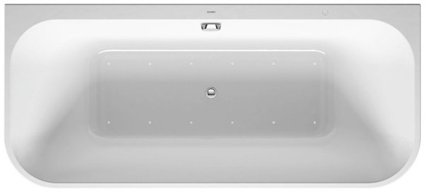 Duravit whirlpool bath Happy D.2 1800x800mm, pre-wall version, 2 back slopes, moulded acrylic panelling, frame, drain and overflow set, Combi E