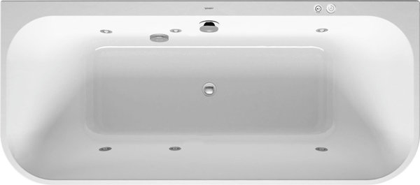 Duravit whirlpool bath Happy D.2 1800x800mm, pre-wall version, 2 back inclines, moulded acrylic clad...