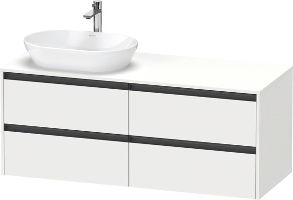 Duravit Ketho.2 vanity unit, basin cutout left, 1400x568x550mm, K24898L