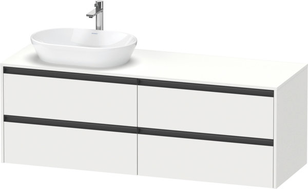 Duravit Ketho.2 vanity unit, basin cutout left, 1600x568x550mm, K24899L