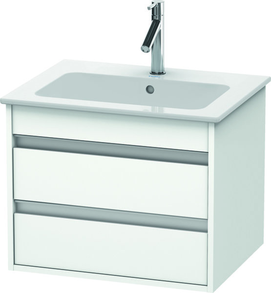 Duravit Ketho vanity unit wall hung 6428, 2 drawers, 600mm, incl. siphon cut-out and apron, for ME b...