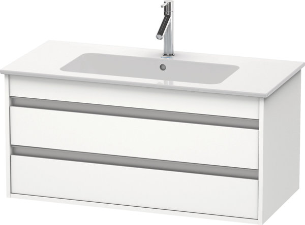 Duravit Ketho vanity unit wall hung 6430, 2 drawers, incl. siphon cut-out and apron, 1000mm, for ME ...