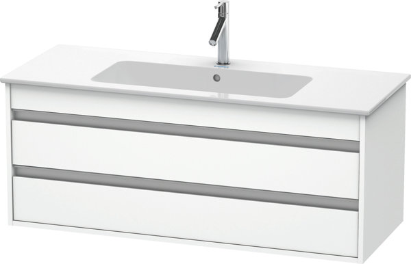 Duravit Ketho vanity unit wall hung 6431, 2 drawers, incl. siphon cut-out and apron, 1200mm, for ME ...