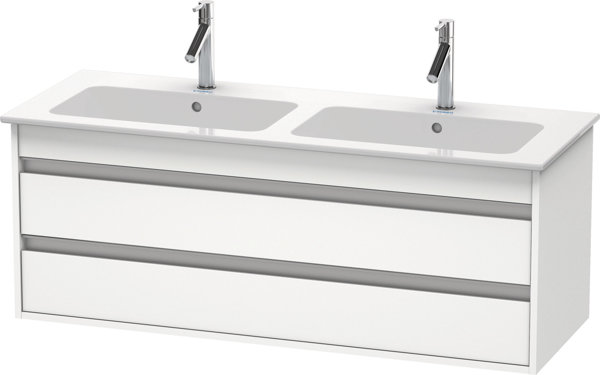 Duravit Ketho Vanity unit wall hung 6432, 2 drawers, incl. siphon cut-out and apron, 1270mm, for ME ...