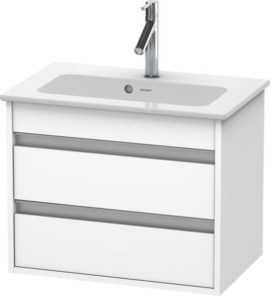 Duravit Ketho Vanity unit wall hung Compact 6452, 2 drawers, incl. siphon cut-out and apron, 600mm, ...