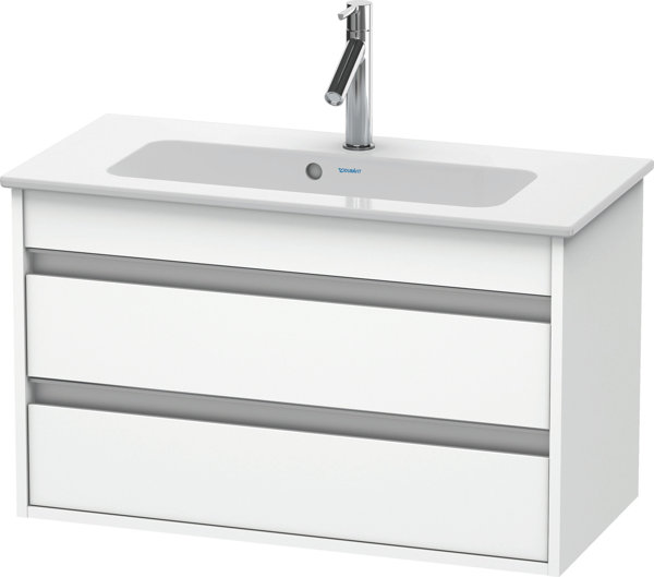 Duravit Ketho Vanity unit wall hung Compact 6453, 2 drawers, incl. siphon cut-out and apron, 800mm, ...