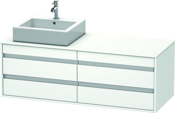 Duravit Ketho vanity unit wall hung 6657, 4 drawers, 1400mm, for 1 top basin, left