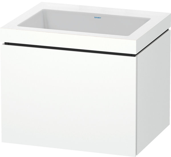 Duravit L-Cube furniture wash basin c-bonded with base, wall-hung, 60x48 cm, 1 drawer, without overf...