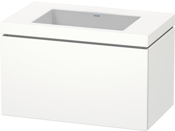 Duravit L-Cube furniture wash basin c-bonded with base, wall-hung, 80x48 cm, 1 drawer, without overf...