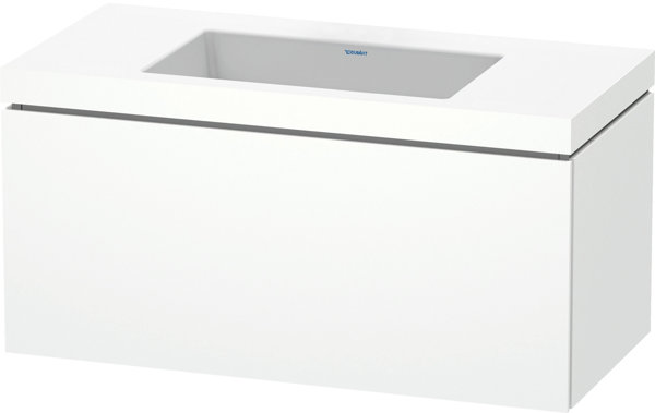 Duravit L-Cube Furniture wash basin c-bonded with base wall-mounted, 100x48 cm, 1 drawer, without ov...