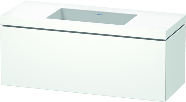 Duravit L-Cube furniture wash basin c-bonded with base, wall-hung, 120x48 cm, 1 drawer, without over...