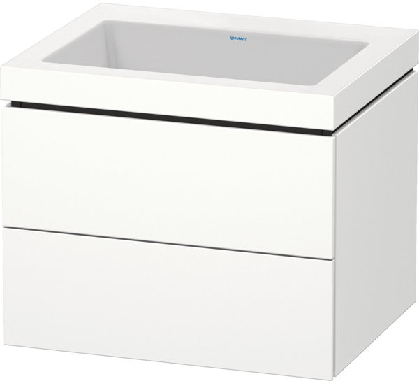 Duravit L-Cube Furniture wash basin c-bonded with base wall-mounted, 60x48 cm, 2 drawers, without ov...