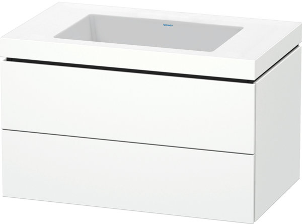 Duravit L-Cube Furniture wash basin c-bonded with base wall-mounted, 80x48 cm, 2 drawers, without ov...