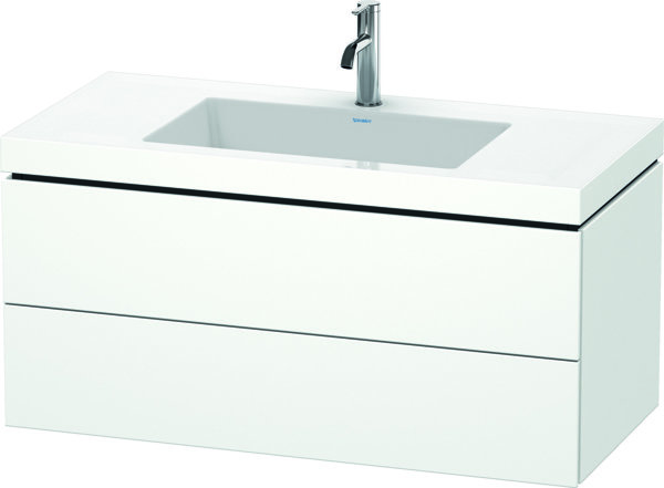 Duravit L-Cube Furniture wash basin c-bonded with base wall-mounted, 100x48 cm, 2 drawers, without o...