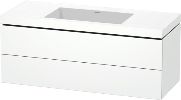 Duravit L-Cube furniture wash basin c-bonded with base, wall-hung, 120x48 cm, 2 drawers, without ove...