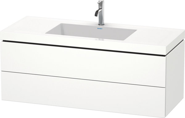 Duravit L-Cube furniture wash basin c-bonded with base, wall-hung, 120x48 cm, 2 drawers, without ove...