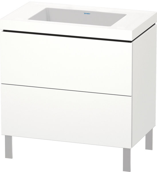 Duravit L-Cube furniture washstand c-bonded with base floor standing, 80x48 cm, 2 pull-outs, without overflow, without tap hole