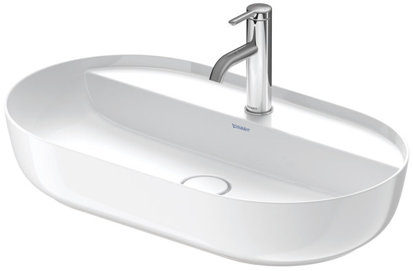 Duravit Luv countertop sink 70x40cm, without overflow, with tap hole bench, 1 tap hole, ground, 038070