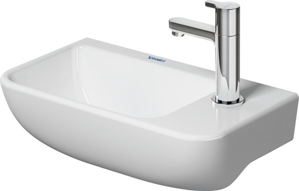 Duravit ME by Starck Hand-rinse basin, tap hole right, without overflow, with tap hole bench, 400 mm