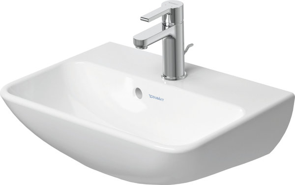 Duravit ME by Starck Hand-rinse basin, without tap hole, overflow, with tap hole bench, 450 mm