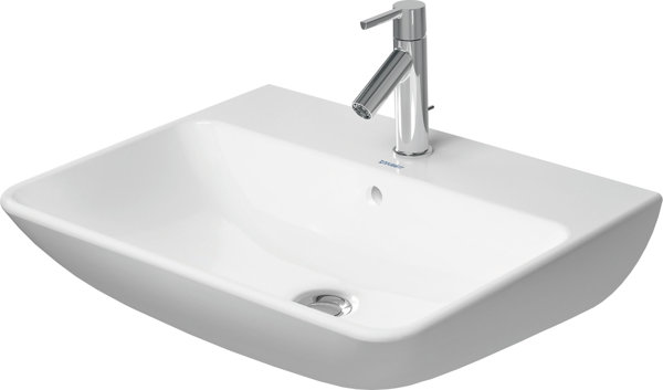 Duravit ME by Starck Waschtisch mit Überlauf, mit Hahnlochbank, 1 Hahnloch, 600 mm