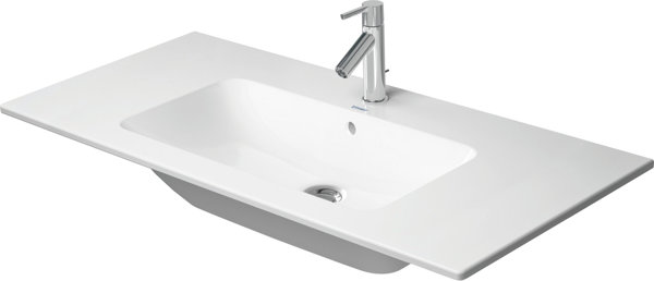 Duravit ME by Starck Möbelwaschtisch, 1 Hahnloch, Überlauf, mit Hahnlochbank, 1030 mm