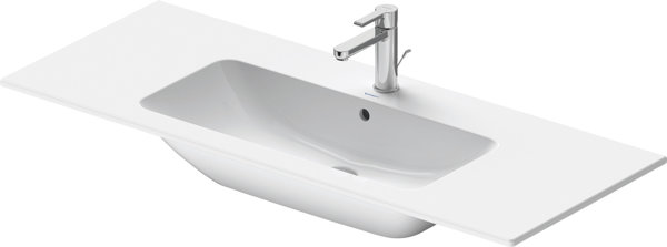 Duravit ME by Starck Möbelwaschtisch, 1 Hahnloch, Überlauf, mit Hahnlochbank, 1230 mm