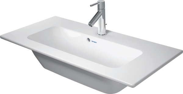 Duravit ME by Starck Möbelwaschtisch Compact 83x40cm, 1 Hahnloch, mit Überlauf, mit Hahnlochbank,