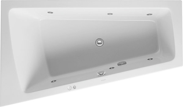 Duravit Whirlpool Paiova 1700x1000mm built-in version corner left, one sloping back, frame, drain an...