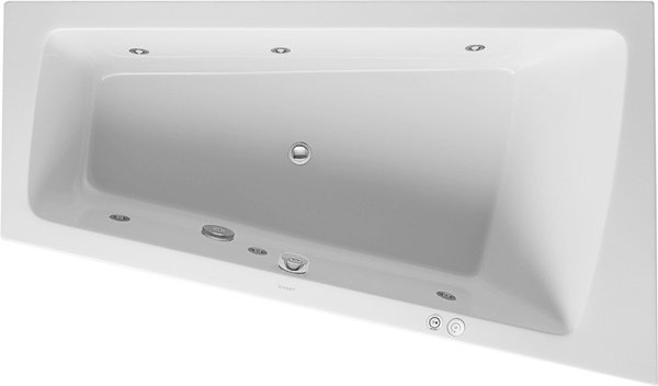 Duravit Whirlpool Paiova 1700x1000mm built-in version corner right, one sloping back, frame, drain a...