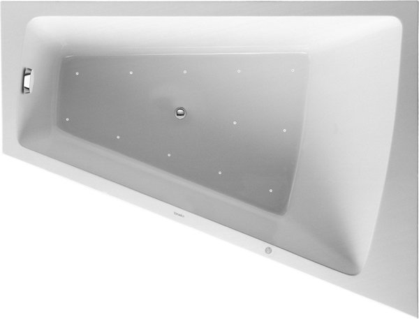 Duravit Whirlpool Paiova 1700x1300mm one sloping back right, moulded acrylic front panel, frame, dra...