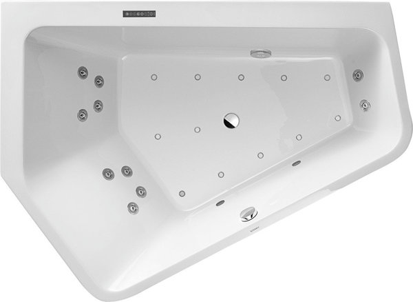 Duravit Whirlpool Paiova 5 1900x1400mm built-in version corner left, two different back slopes, fram...