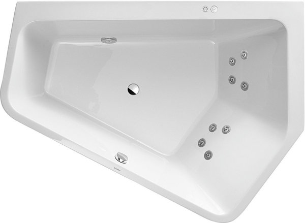 Duravit Whirlpool Paiova 5 1900x1400mm built-in version corner right, two different back slopes, fra...