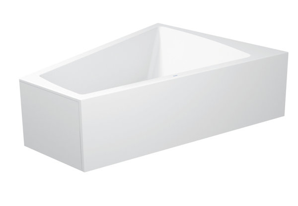 Duravit bathtub Paiova 180x140cm corner right, 700269, with moulded Acylverkleidung and frame, white