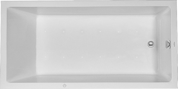 Duravit Whirlpool Starck 1800x900mm built-in version with one sloping back, Airsystem