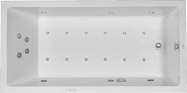 Duravit Whirlpool Starck 1800x900mm built-in version with one sloping back, Combisystem P