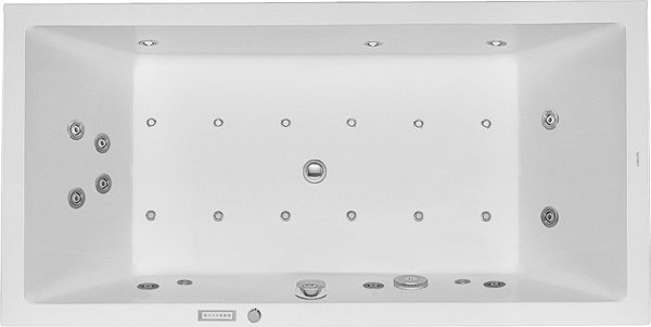 Duravit Whirlpool Starck 1800x900mm recessed version with two backrest inclines, Combisystem E