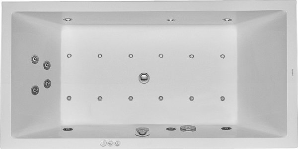 Duravit Whirlpool Starck 1800x900mm built-in version with two back slopes, Combisystem P